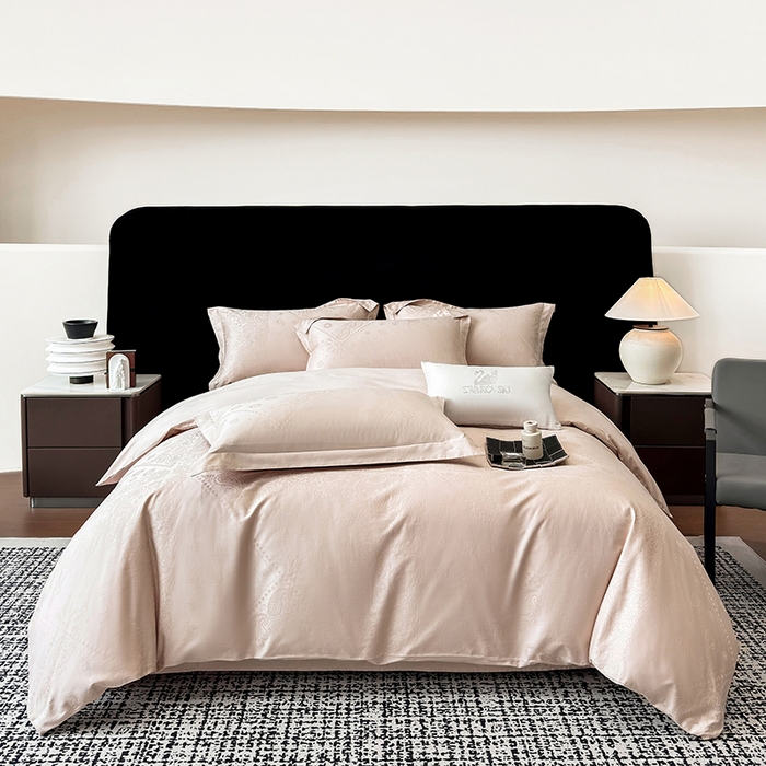 91家纺网 家纺一手货源 找家纺 家居1号家纺 2026春夏新款50双股长绒棉全棉纯棉提花四件套-费罗德【控价券后价格不得低于：标准269元，加大289元！会员优惠10元！】 费罗德-香槟金