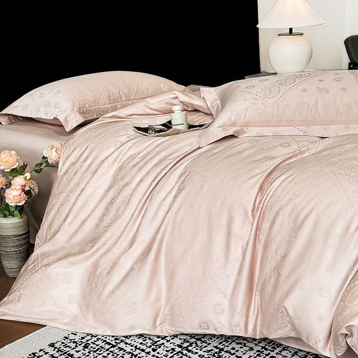 91家纺网 家纺一手货源 找家纺 家居1号家纺 2026春夏新款50双股长绒棉全棉纯棉提花四件套-费罗德【控价券后价格不得低于：标准269元，加大289元！会员优惠10元！】 费罗德-香槟金