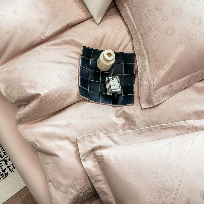 91家纺网 家纺一手货源 找家纺 家居1号家纺 2026春夏新款50双股长绒棉全棉纯棉提花四件套-费罗德【控价券后价格不得低于：标准269元，加大289元！会员优惠10元！】 费罗德-香槟金