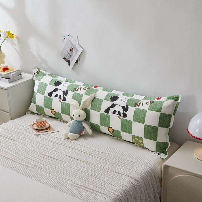 91家纺网 家纺一手货源 找家纺 （总）翎盈家纺 2026新款小清新卡通全棉纯棉双人枕套长枕头套