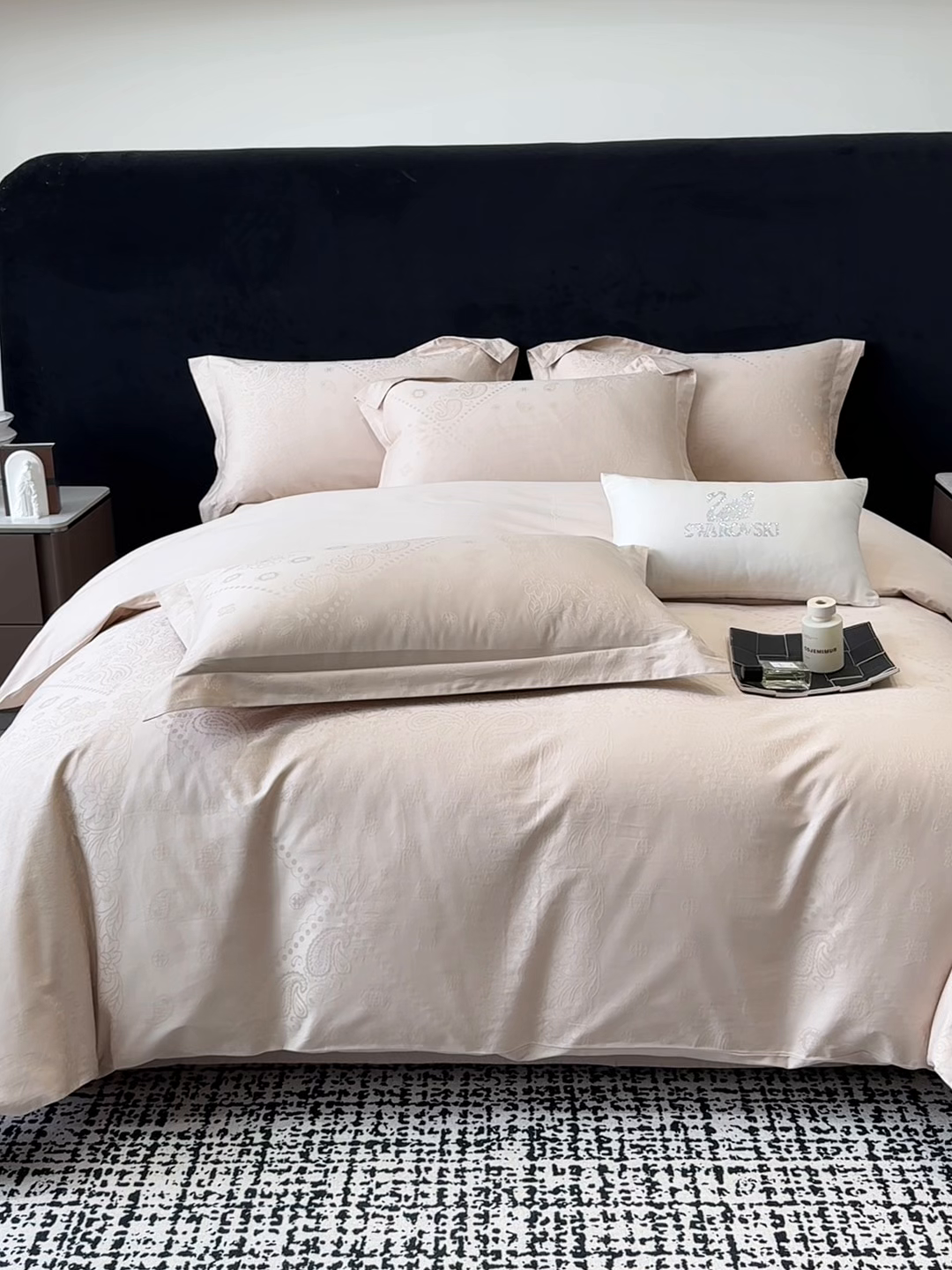 91家纺网 家纺一手货源 找家纺 家居1号家纺 2026春夏新款50双股长绒棉全棉纯棉提花四件套-费罗德【控价券后价格不得低于：标准269元，加大289元！会员优惠10元！】 费罗德-香槟金