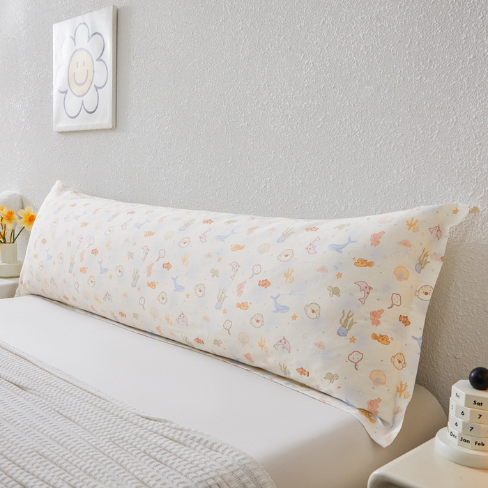 91家纺网 家纺一手货源 找家纺 （总）翎盈家纺 2026新款小清新卡通全棉纯棉双人枕套长枕头套