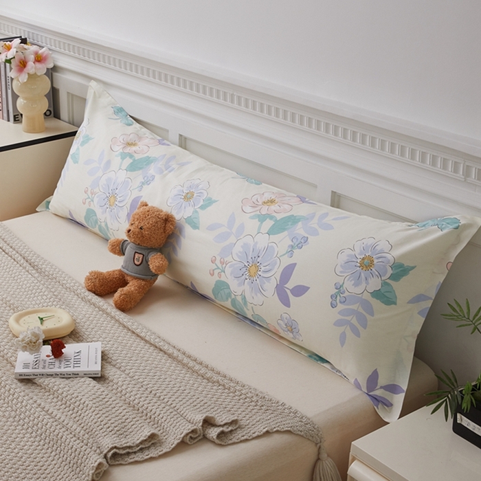 91家纺网 家纺一手货源 找家纺 （总）翎盈家纺 2026新款小清新卡通全棉纯棉双人枕套长枕头套