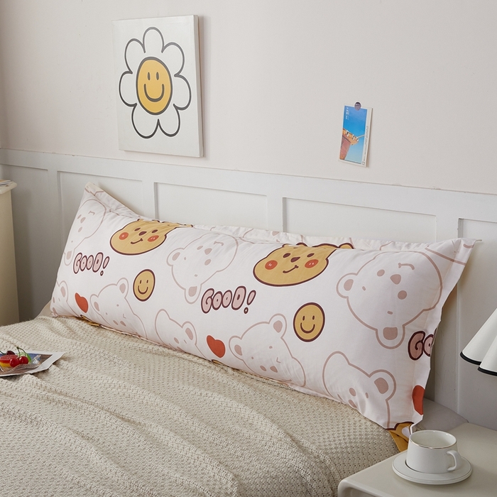 91家纺网 家纺一手货源 找家纺 （总）翎盈家纺 2026新款小清新卡通全棉纯棉双人枕套长枕头套