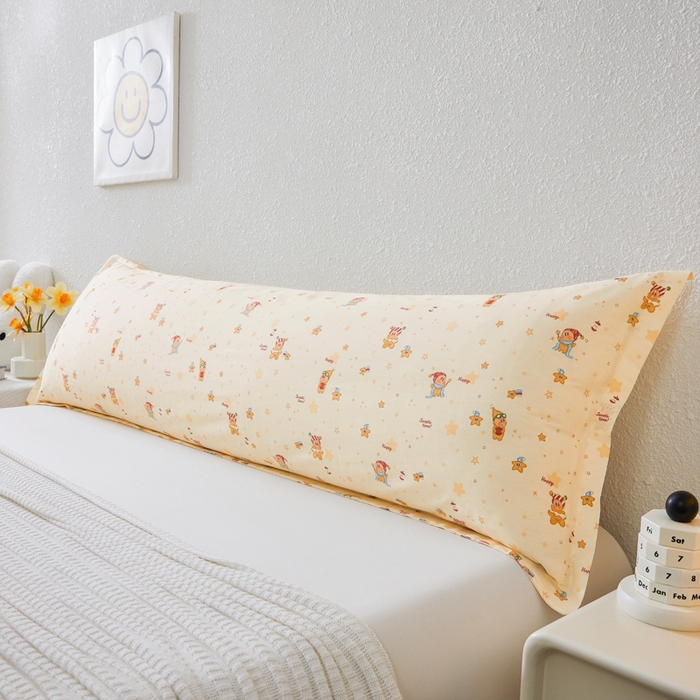 91家纺网 家纺一手货源 找家纺 （总）翎盈家纺 2026新款小清新卡通全棉纯棉双人枕套长枕头套