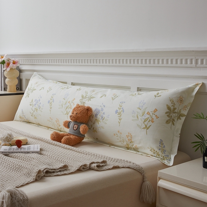 91家纺网 家纺一手货源 找家纺 （总）翎盈家纺 2026新款小清新卡通全棉纯棉双人枕套长枕头套
