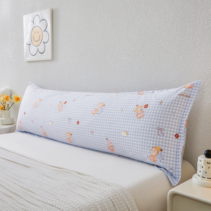 91家纺网 家纺一手货源 找家纺 （总）翎盈家纺 2026新款小清新卡通全棉纯棉双人枕套长枕头套