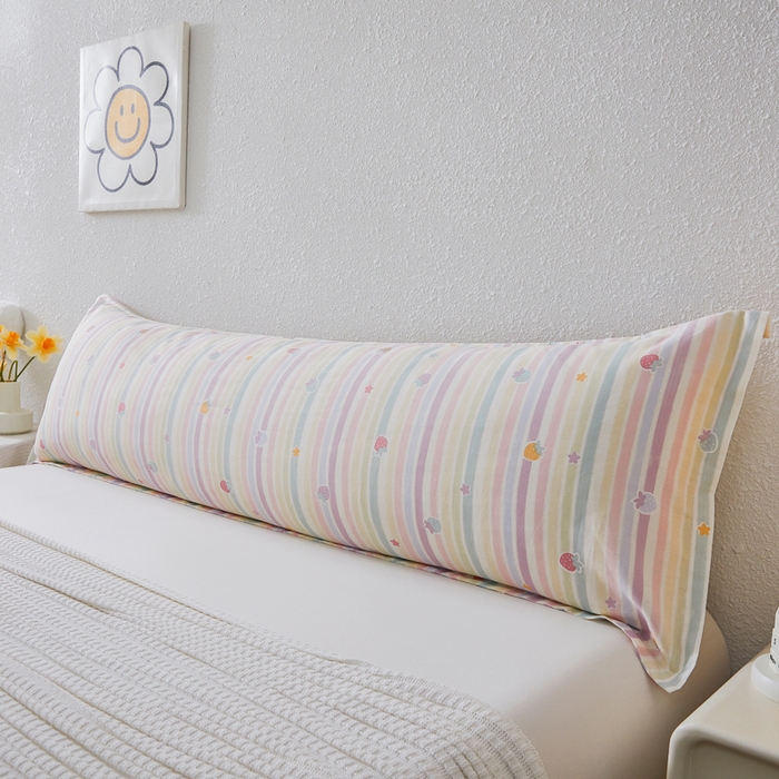 91家纺网 家纺一手货源 找家纺 （总）翎盈家纺 2026新款小清新卡通全棉纯棉双人枕套长枕头套