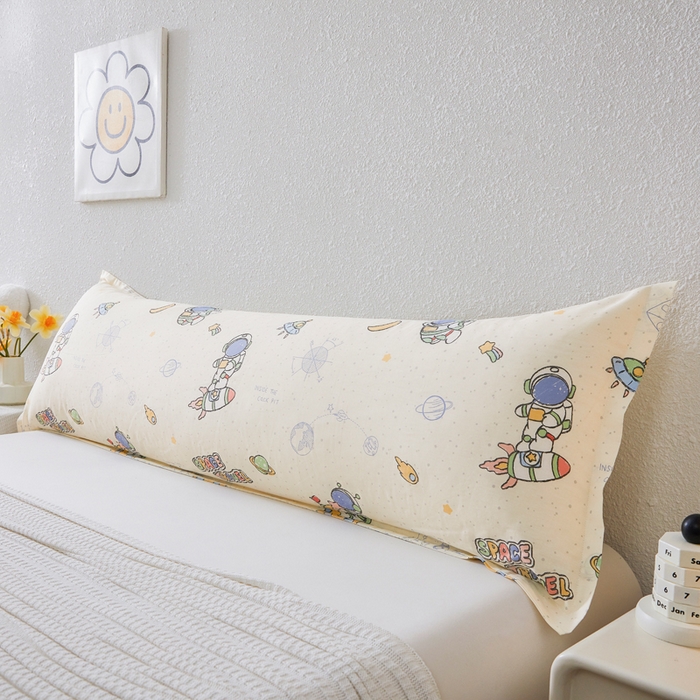 91家纺网 家纺一手货源 找家纺 （总）翎盈家纺 2026新款小清新卡通全棉纯棉双人枕套长枕头套