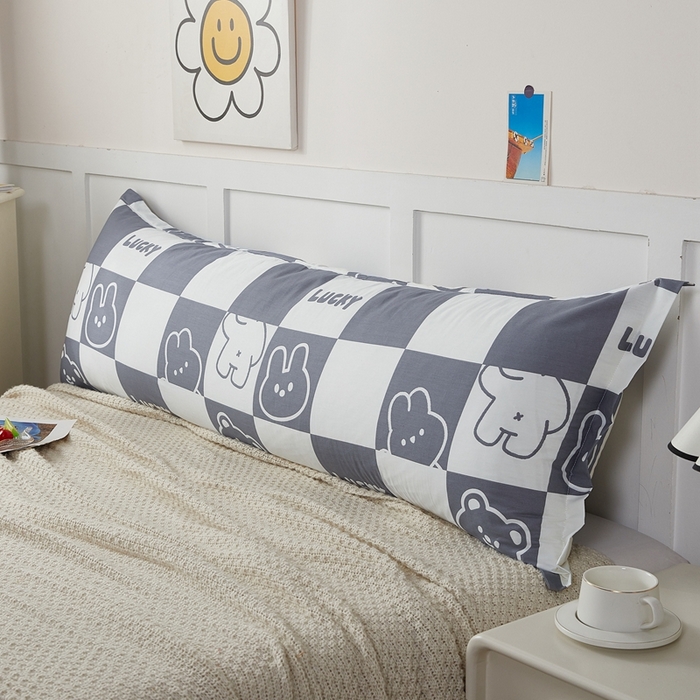 91家纺网 家纺一手货源 找家纺 （总）翎盈家纺 2026新款小清新卡通全棉纯棉双人枕套长枕头套