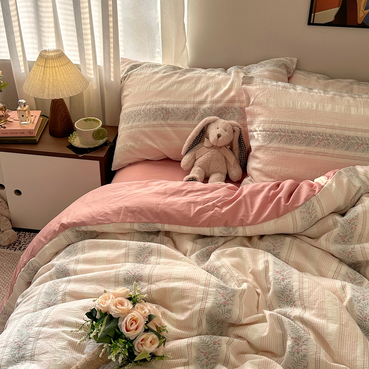 91家纺网 家纺一手货源 找家纺 （总）艾咪-Amy ntmy 2026新款全棉纯棉色织提花四件套-花蔓