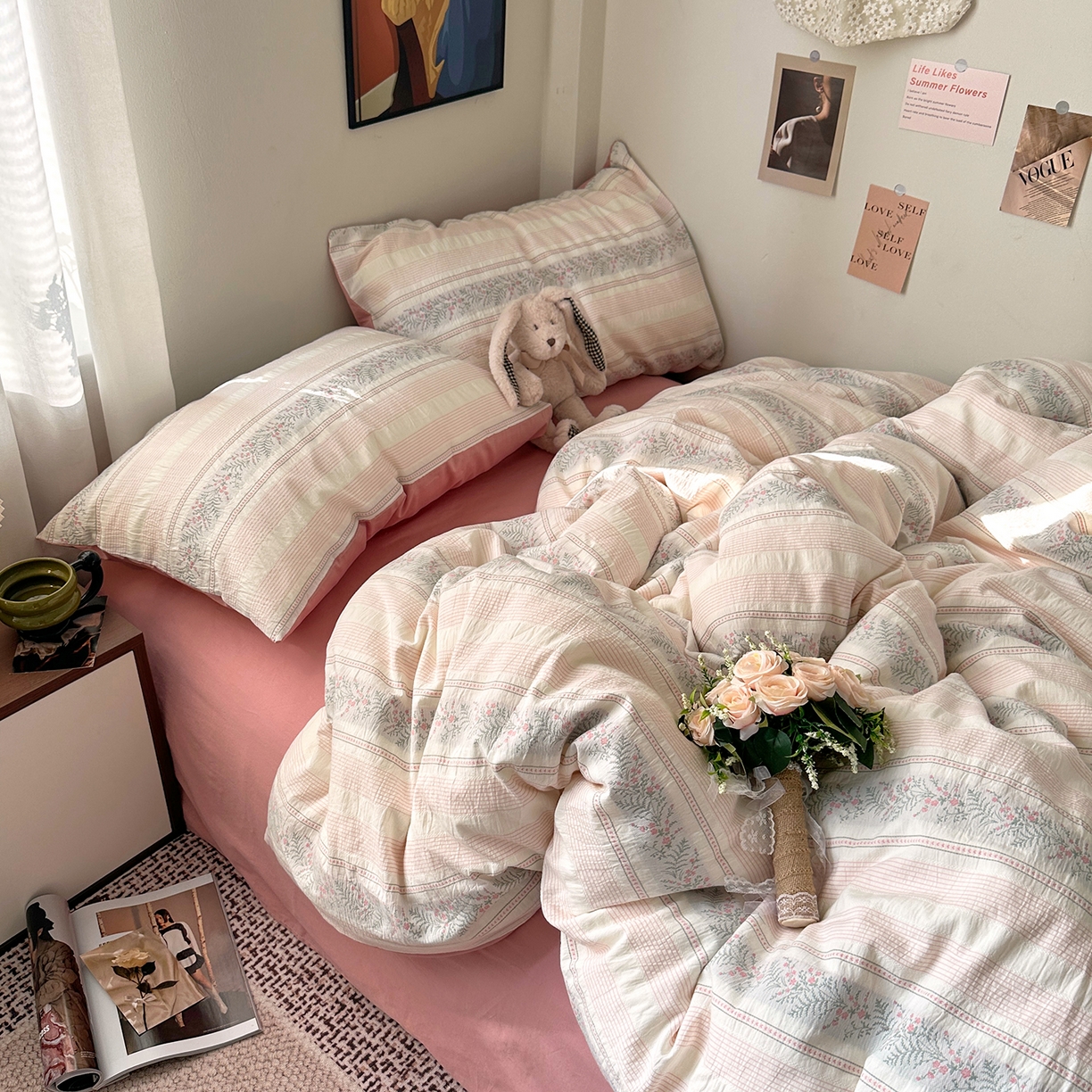 91家纺网 家纺一手货源 找家纺 （总）艾咪-Amy ntmy 2026新款全棉纯棉色织提花四件套-花蔓