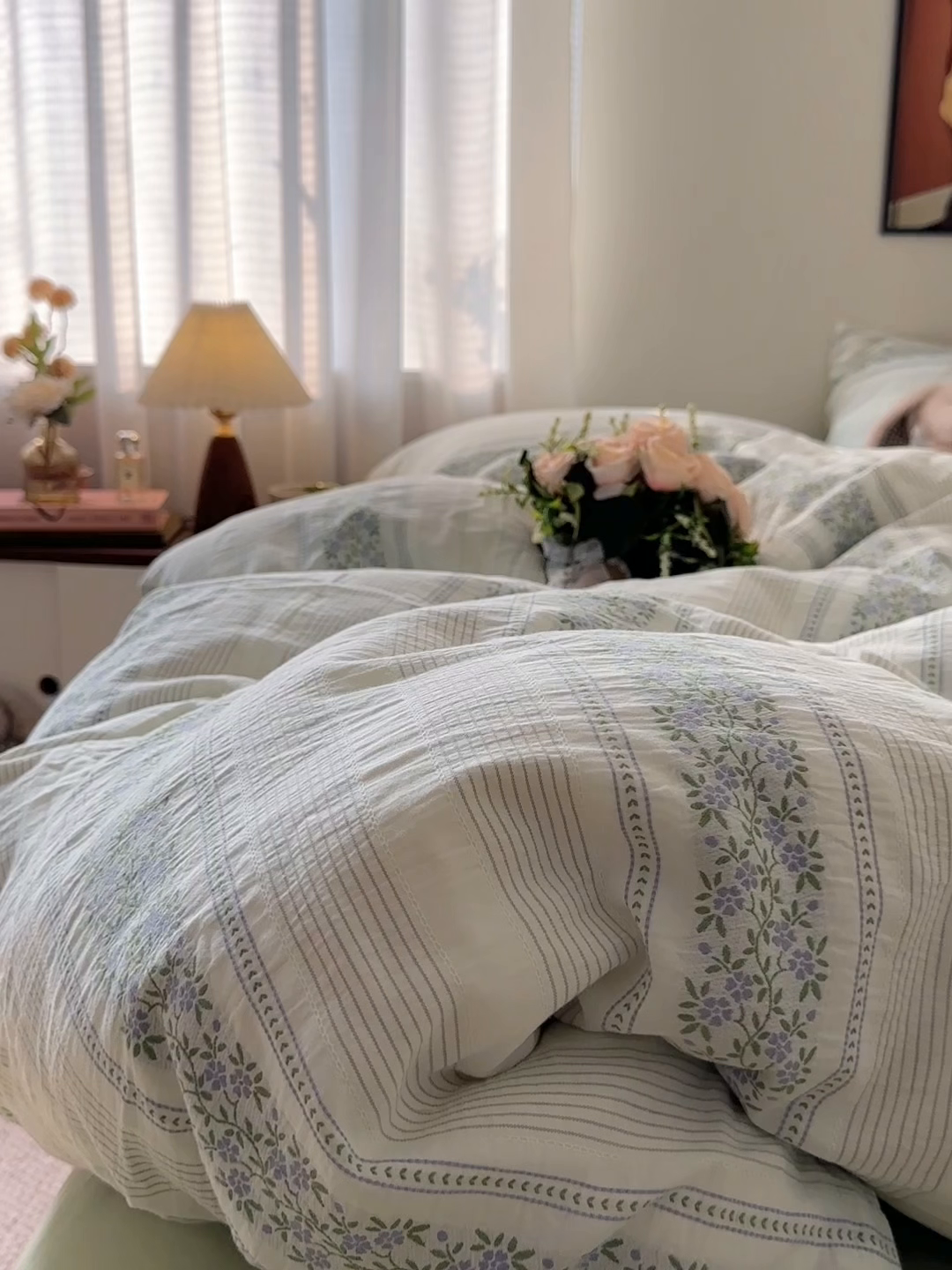 91家纺网 家纺一手货源 找家纺 艾咪-Amy ntmy 2026新款全棉纯棉色织提花四件套-花蔓 紫堇绿藤