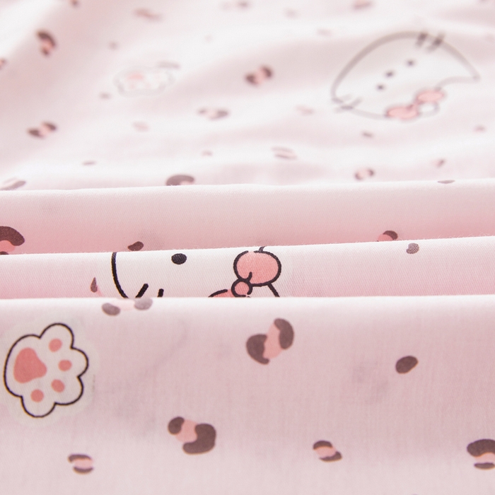 91家纺网 家纺一手货源 找家纺 翎盈家纺 2026新款小清新卡通全棉纯棉双人枕套长枕头套 凯蒂小姐-粉