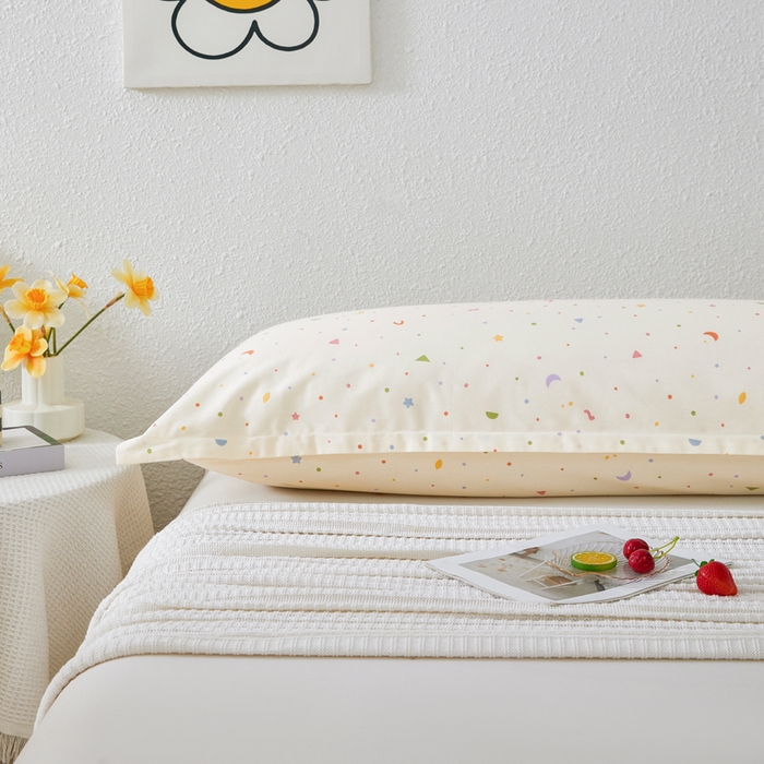 91家纺网 家纺一手货源 找家纺 翎盈家纺 2026新款小清新卡通全棉纯棉双人枕套长枕头套 快乐魔法