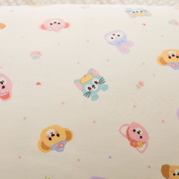 91家纺网 家纺一手货源 找家纺 翎盈家纺 2026新款小清新卡通全棉纯棉双人枕套长枕头套 玛卡世界-米