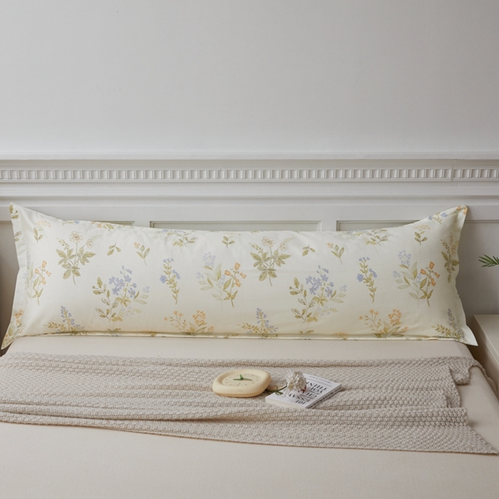 91家纺网 家纺一手货源 找家纺 翎盈家纺 2026新款小清新卡通全棉纯棉双人枕套长枕头套 沁园春