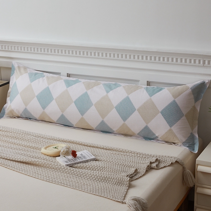 91家纺网 家纺一手货源 找家纺 翎盈家纺 2026新款小清新卡通全棉纯棉双人枕套长枕头套 瑞吉斯-兰