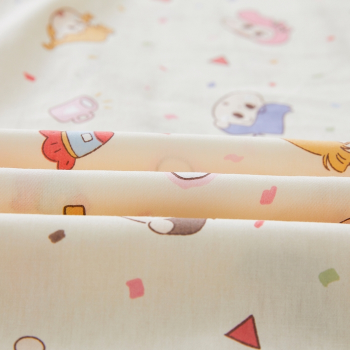 91家纺网 家纺一手货源 找家纺 翎盈家纺 2026新款小清新卡通全棉纯棉双人枕套长枕头套 糖果幼儿园