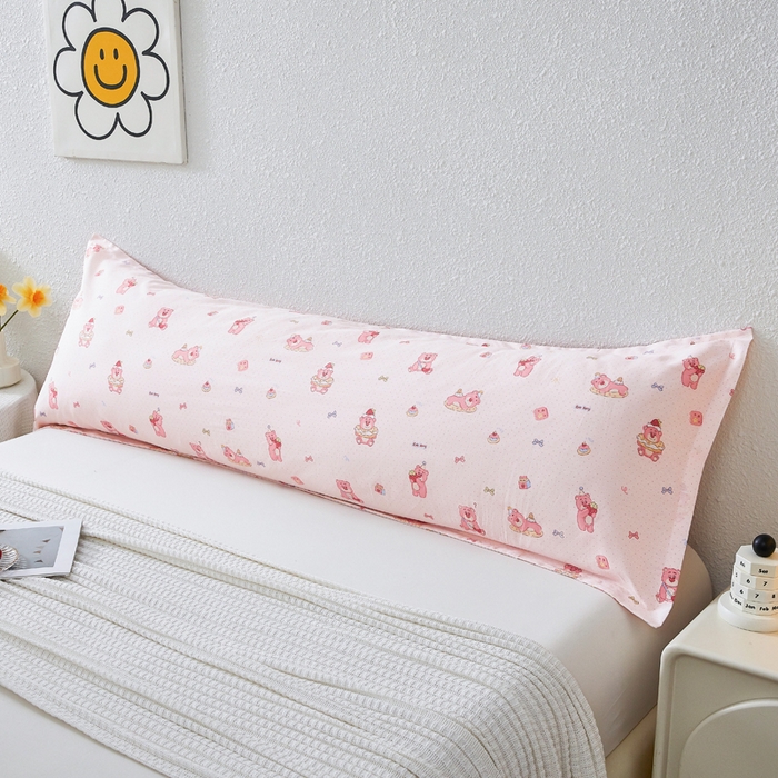 91家纺网 家纺一手货源 找家纺 翎盈家纺 2026新款小清新卡通全棉纯棉双人枕套长枕头套 童话街