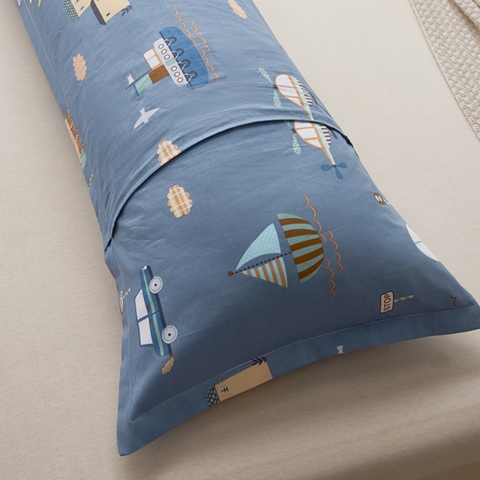 91家纺网 家纺一手货源 找家纺 翎盈家纺 2026新款小清新卡通全棉纯棉双人枕套长枕头套 玩具乐园-兰