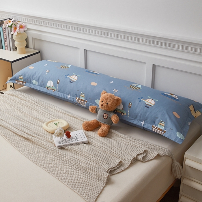 91家纺网 家纺一手货源 找家纺 翎盈家纺 2026新款小清新卡通全棉纯棉双人枕套长枕头套 玩具乐园-兰