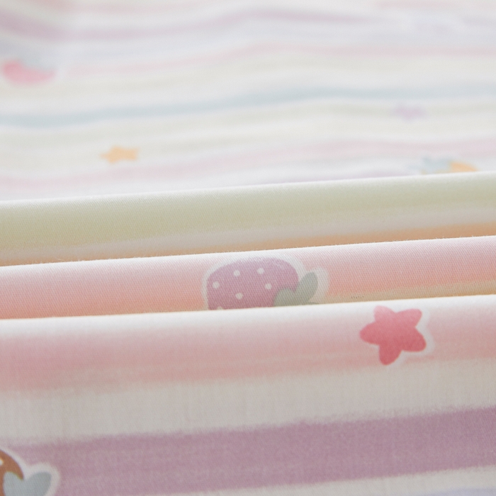 91家纺网 家纺一手货源 找家纺 翎盈家纺 2026新款小清新卡通全棉纯棉双人枕套长枕头套 五彩草莓