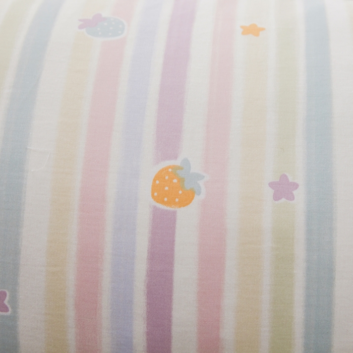 91家纺网 家纺一手货源 找家纺 翎盈家纺 2026新款小清新卡通全棉纯棉双人枕套长枕头套 五彩草莓