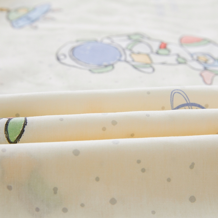 91家纺网 家纺一手货源 找家纺 翎盈家纺 2026新款小清新卡通全棉纯棉双人枕套长枕头套 星际仔仔