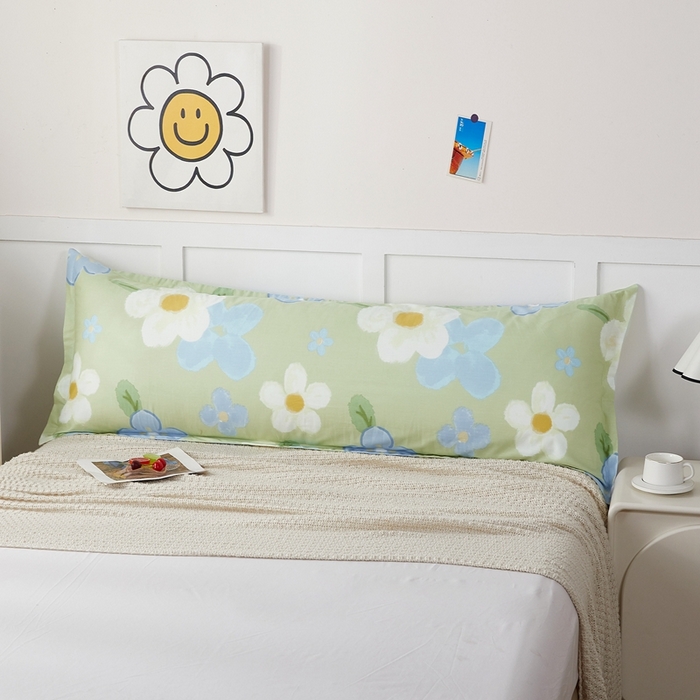 91家纺网 家纺一手货源 找家纺 翎盈家纺 2026新款小清新卡通全棉纯棉双人枕套长枕头套 雅秀