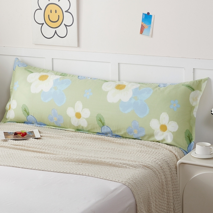 91家纺网 家纺一手货源 找家纺 翎盈家纺 2026新款小清新卡通全棉纯棉双人枕套长枕头套 雅秀