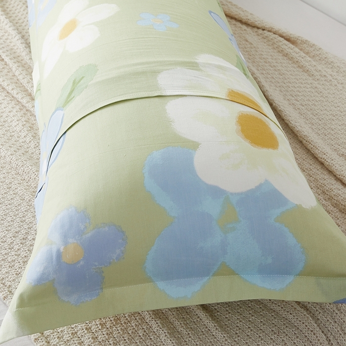 91家纺网 家纺一手货源 找家纺 翎盈家纺 2026新款小清新卡通全棉纯棉双人枕套长枕头套 雅秀