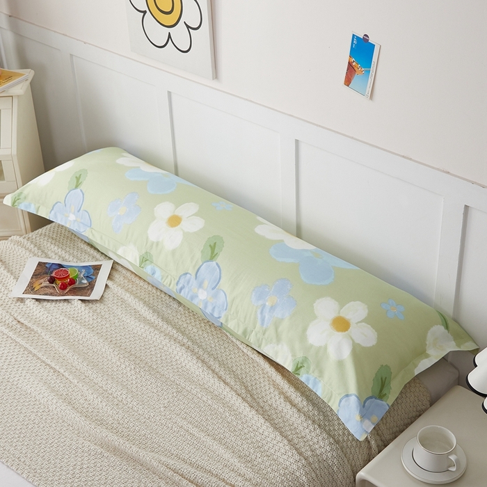 91家纺网 家纺一手货源 找家纺 翎盈家纺 2026新款小清新卡通全棉纯棉双人枕套长枕头套 雅秀