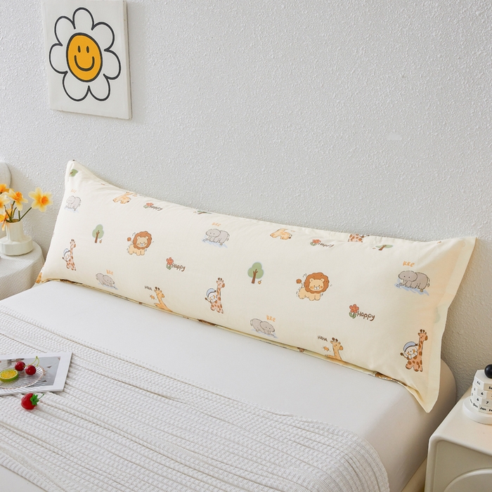 91家纺网 家纺一手货源 找家纺 翎盈家纺 2026新款小清新卡通全棉纯棉双人枕套长枕头套 游乐园