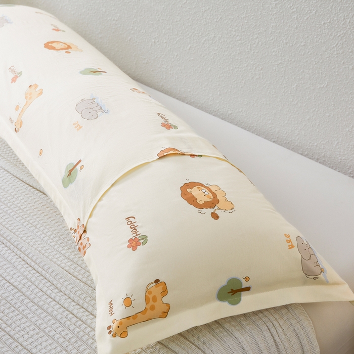 91家纺网 家纺一手货源 找家纺 翎盈家纺 2026新款小清新卡通全棉纯棉双人枕套长枕头套 游乐园