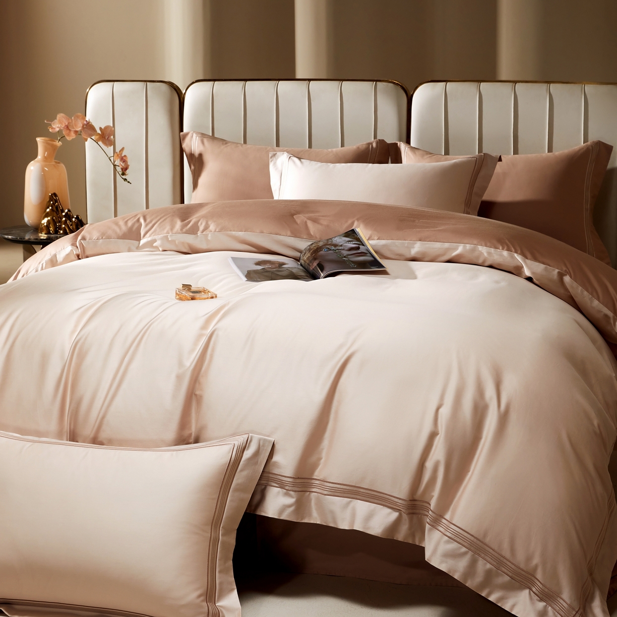 91家纺网 家纺一手货源 找家纺 （总）佳汐蓝家纺 2026新款新疆长绒棉全棉纯棉轻奢五线刺绣四件套