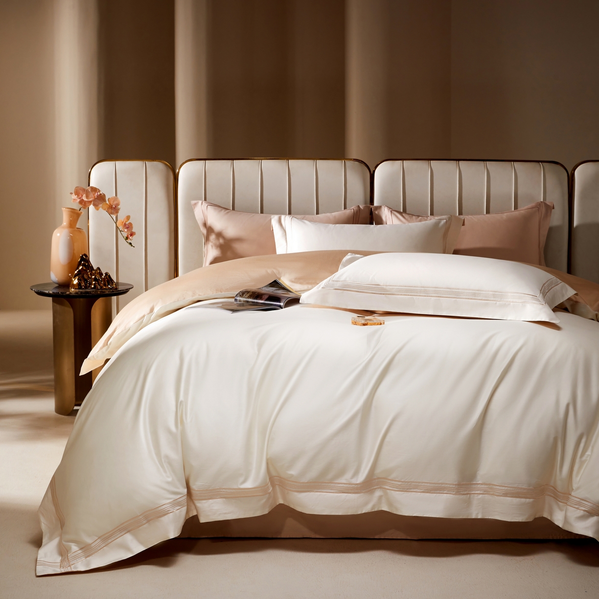 91家纺网 家纺一手货源 找家纺 （总）佳汐蓝家纺 2026新款新疆长绒棉全棉纯棉轻奢五线刺绣四件套