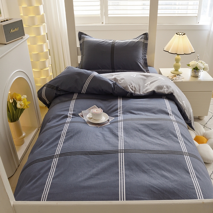 91家纺网 家纺一手货源 找家纺 朵希曼 2026新款全棉印花学生三件套系列 几何空间