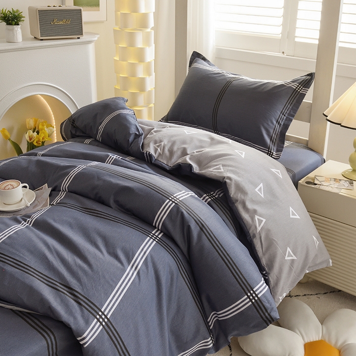 91家纺网 家纺一手货源 找家纺 朵希曼 2026新款全棉印花学生三件套系列 几何空间