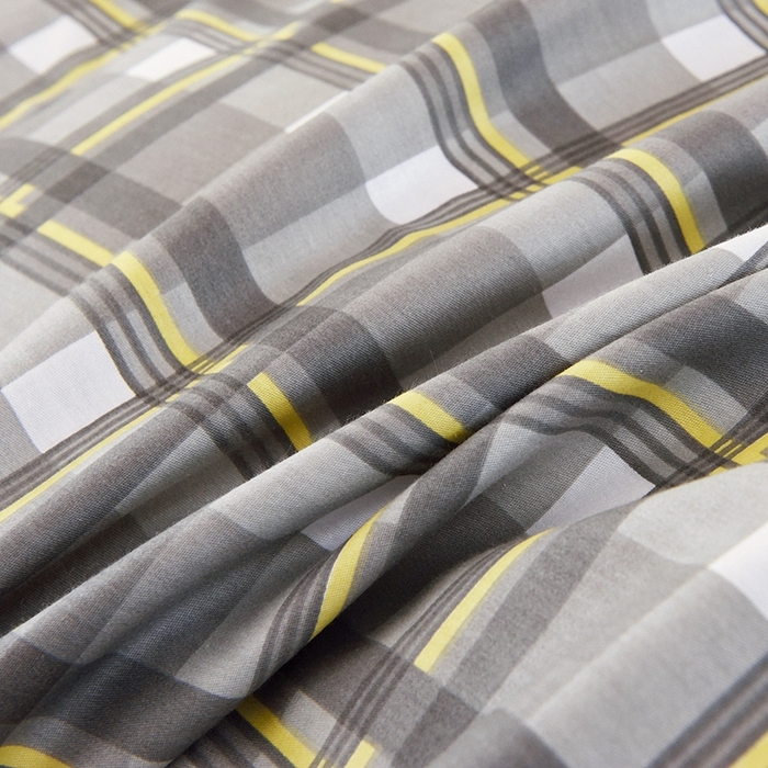 91家纺网 家纺一手货源 找家纺 朵希曼 2026新款印花全棉13372学生三件套系列 简格-灰