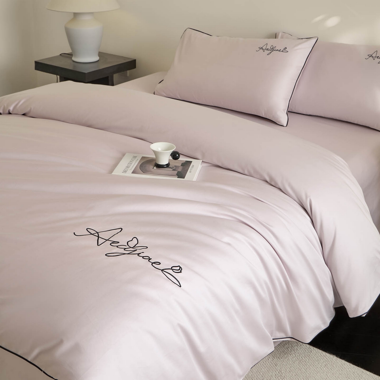 91家纺网 家纺一手货源 找家纺 （总）涵宸家纺 2026新款全棉工艺款简奢刺绣四件套-千叶