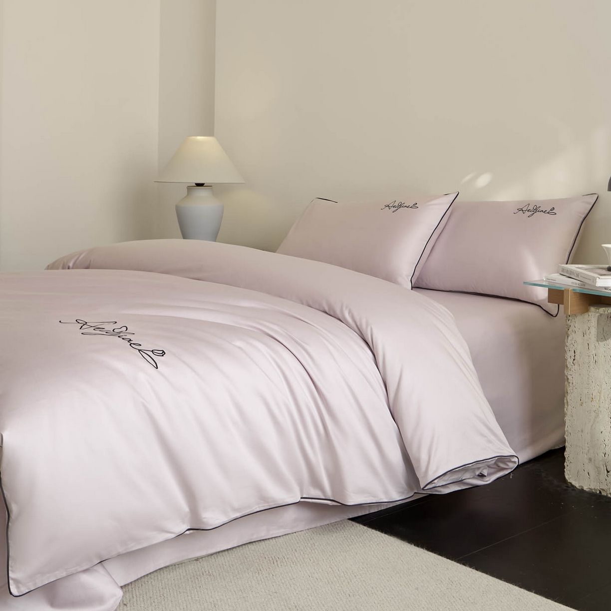 91家纺网 家纺一手货源 找家纺 （总）涵宸家纺 2026新款全棉工艺款简奢刺绣四件套-千叶