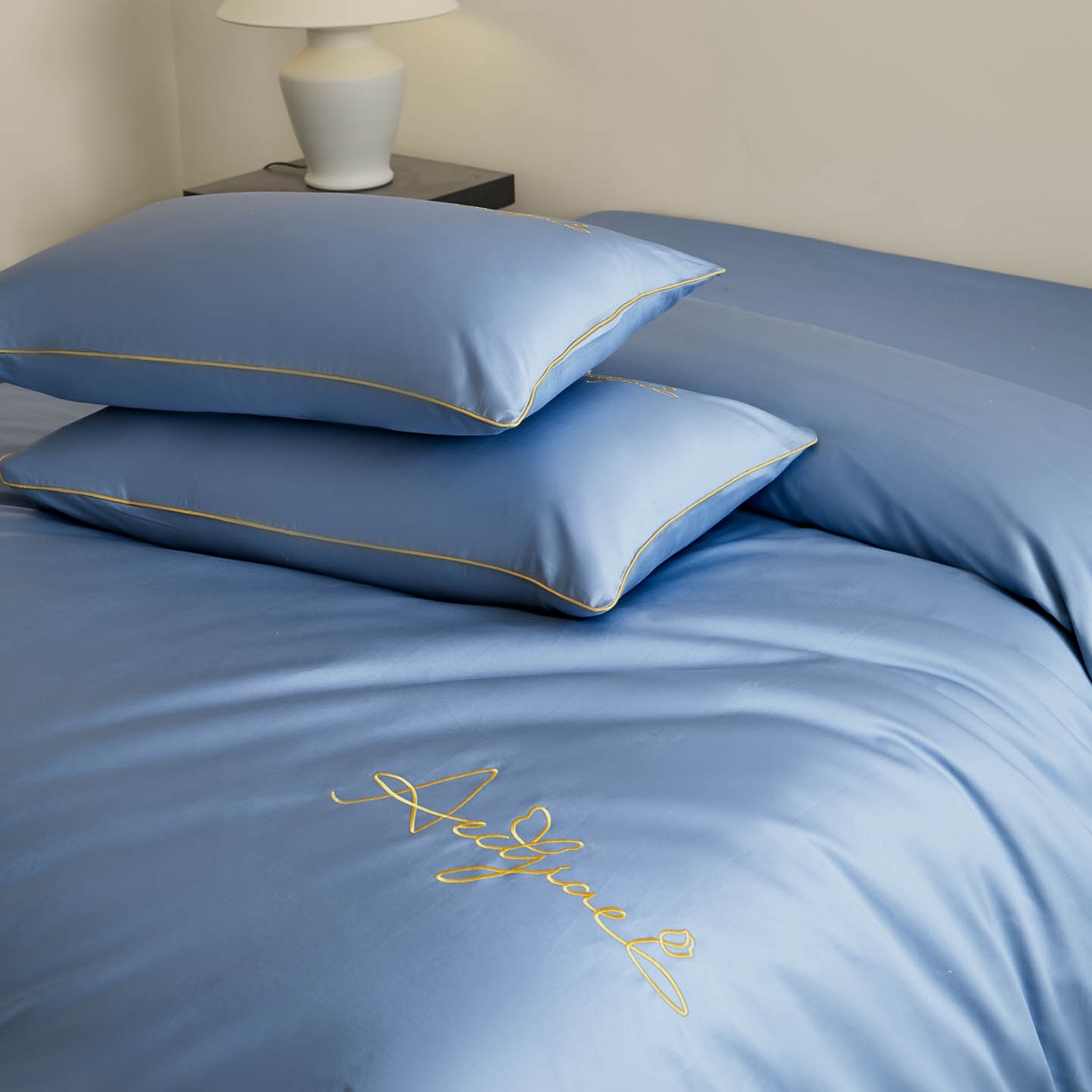 91家纺网 家纺一手货源 找家纺 涵宸家纺 2026新款全棉工艺款简奢刺绣四件套-千叶 千叶-兰