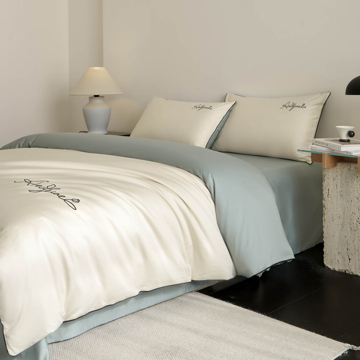 91家纺网 家纺一手货源 找家纺 涵宸家纺 2026新款全棉工艺款简奢刺绣四件套-千叶 千叶-闺秀