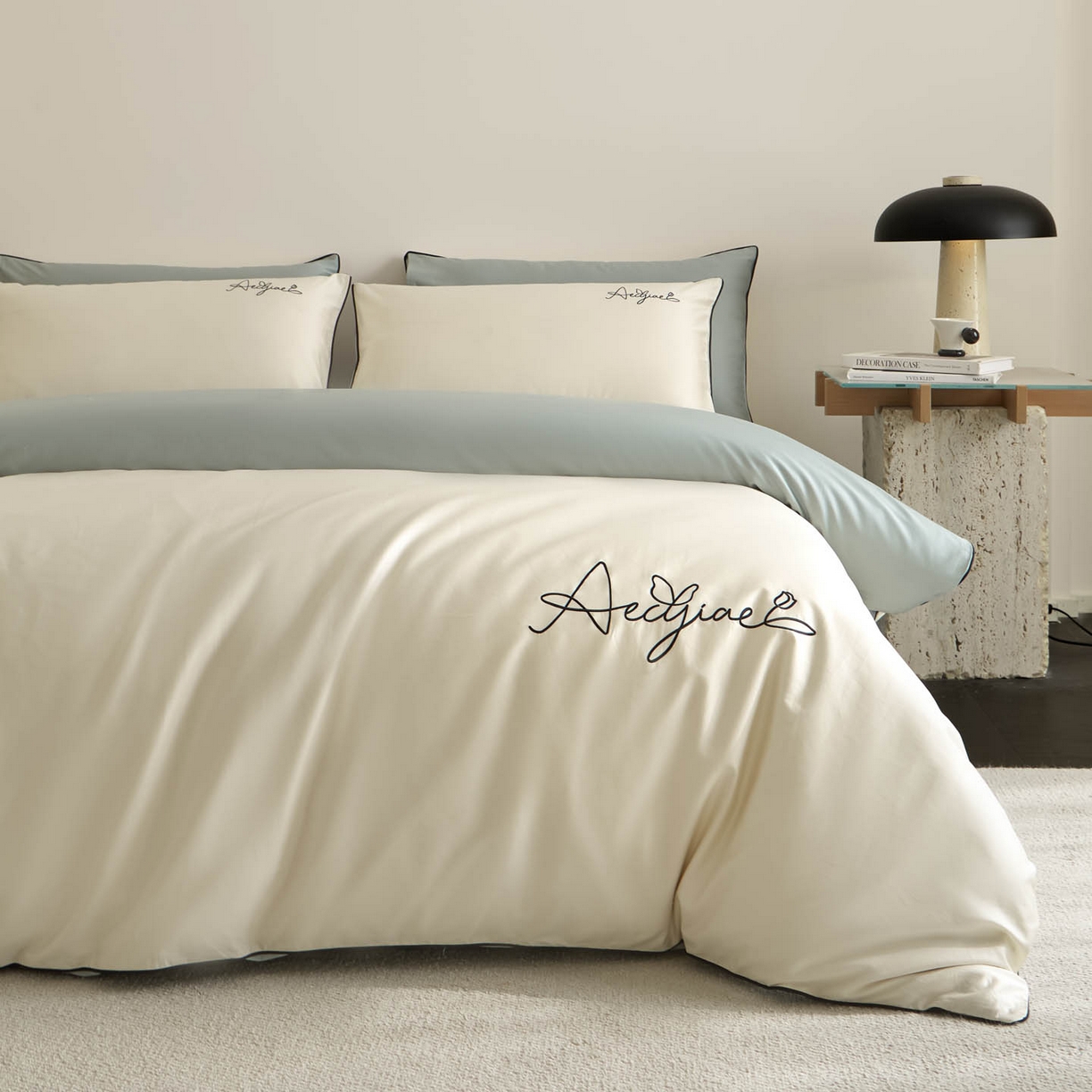 91家纺网 家纺一手货源 找家纺 涵宸家纺 2026新款全棉工艺款简奢刺绣四件套-千叶 千叶-闺秀