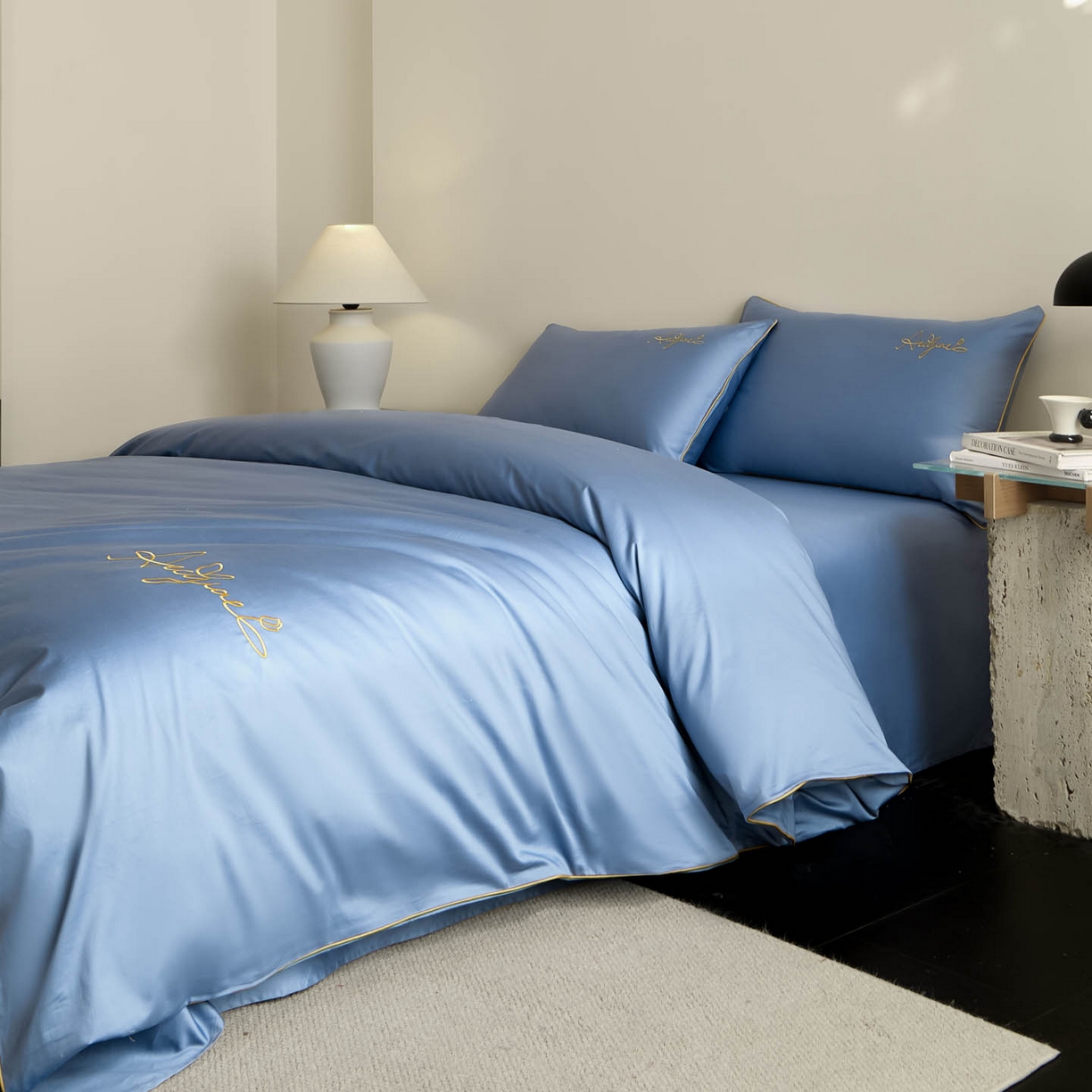 91家纺网 家纺一手货源 找家纺 涵宸家纺 2026新款全棉工艺款简奢刺绣四件套-千叶 千叶-兰