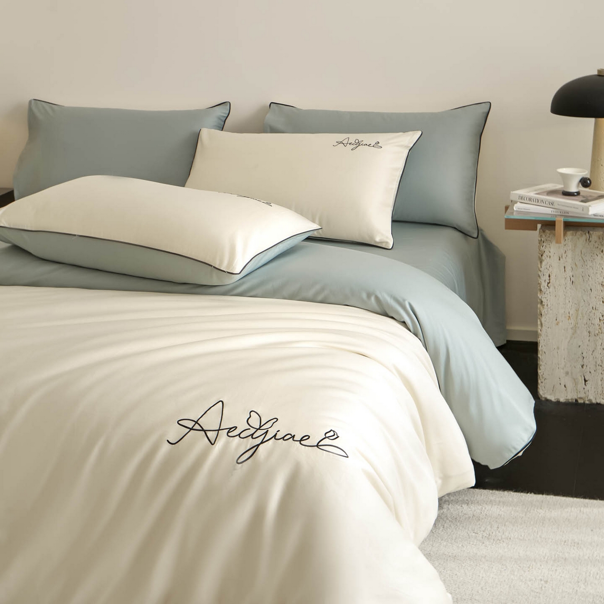 91家纺网 家纺一手货源 找家纺 涵宸家纺 2026新款全棉工艺款简奢刺绣四件套-千叶 千叶-闺秀