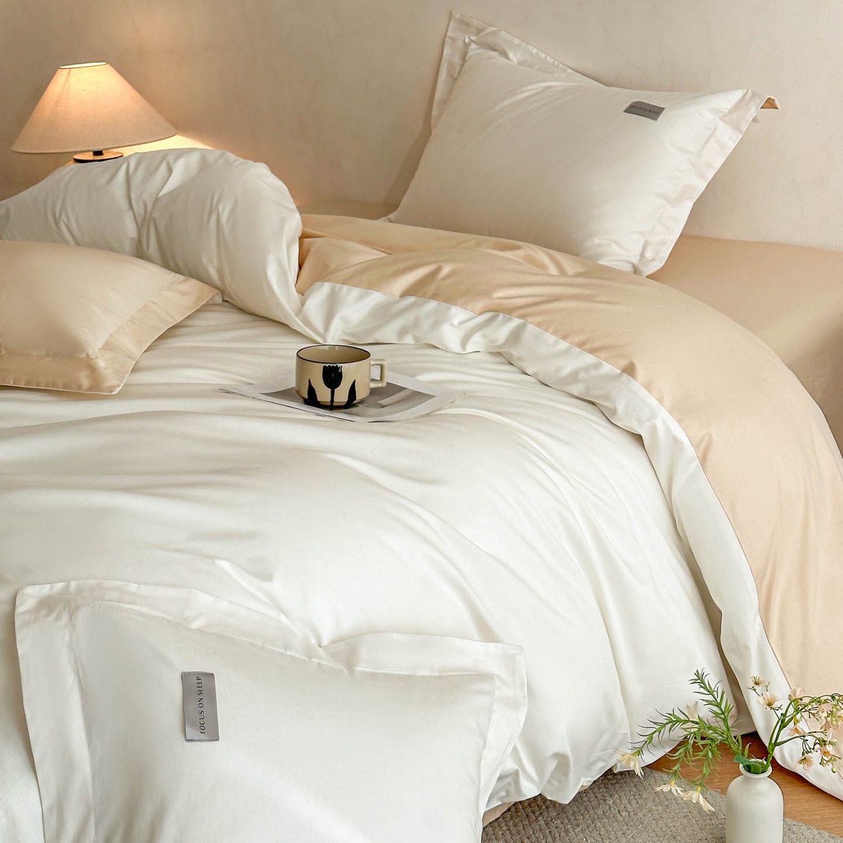 91家纺网 家纺一手货源 找家纺 涵宸家纺 2026新款全棉工艺款简奢织标四件套-彼得 彼得-米驼