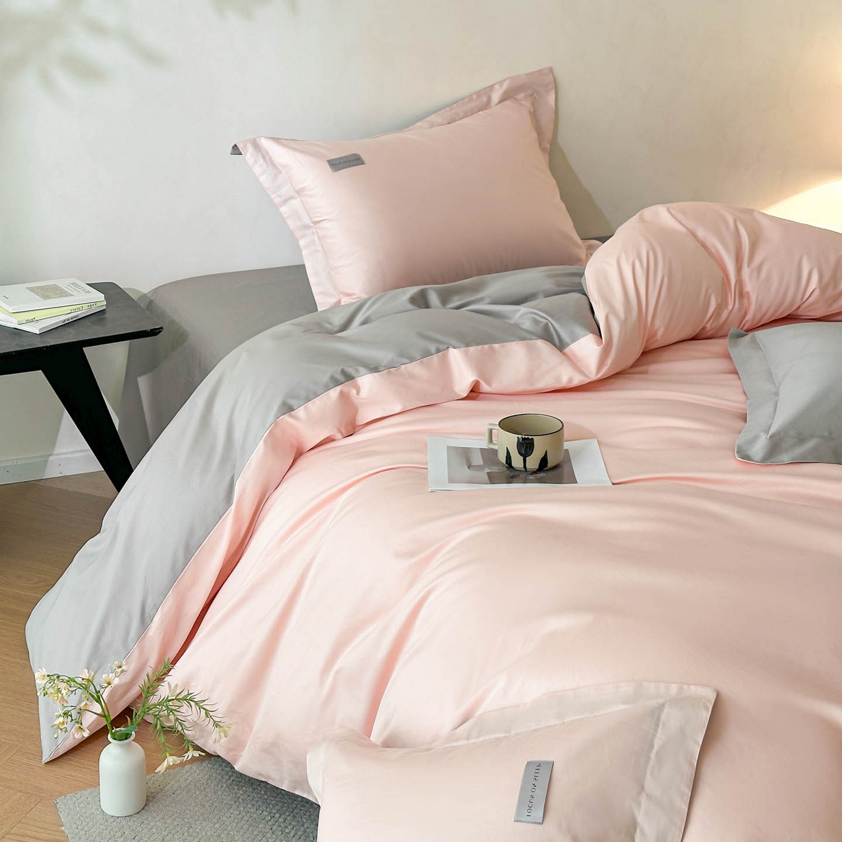 91家纺网 家纺一手货源 找家纺 涵宸家纺 2026新款全棉工艺款简奢织标四件套-彼得 彼得-粉