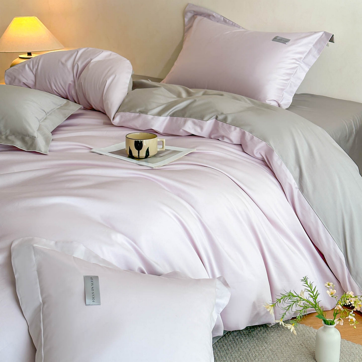 91家纺网 家纺一手货源 找家纺 涵宸家纺 2026新款全棉工艺款简奢织标四件套-彼得 彼得-紫